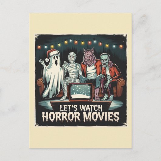Horror Weihnachts Ghost Mummy Werewolf Zombie Postkarte (Vorderseite)