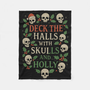 Horror Weihnachtsdesign für Goth Skull Liebhaber Fleecedecke