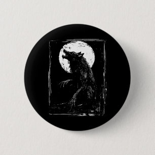 Horror Werewolf Head Halloween Mythology Wolf Shif Button