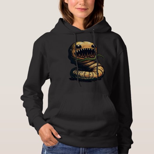 Horror Worm Nightmare Scary Terrifying Halloween Hoodie (Vorderseite)