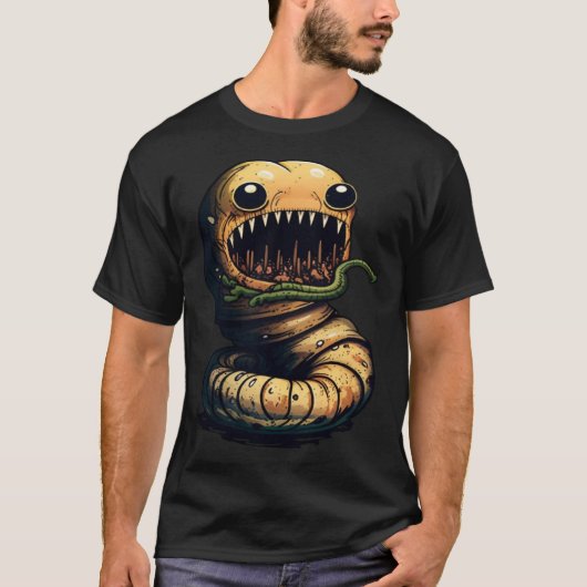 Horror Worm Nightmare Scary Terrifying Halloween T-Shirt (Vorderseite)