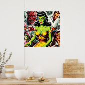 Horror Zombie Button-up Poster (Küche)