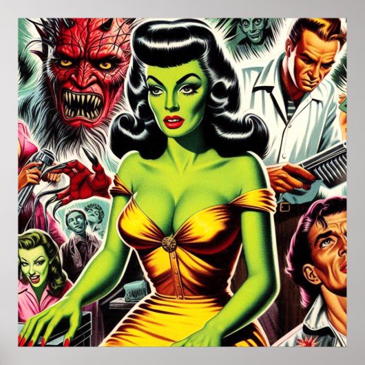 Horror Zombie Button-up Poster (Vorne)