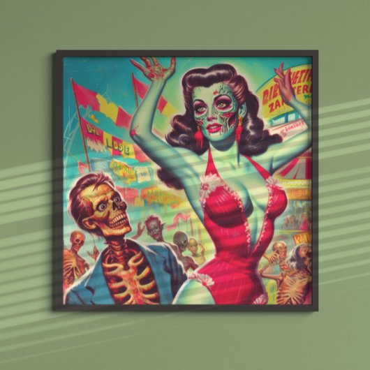 Horror Zombie Pinup Poster