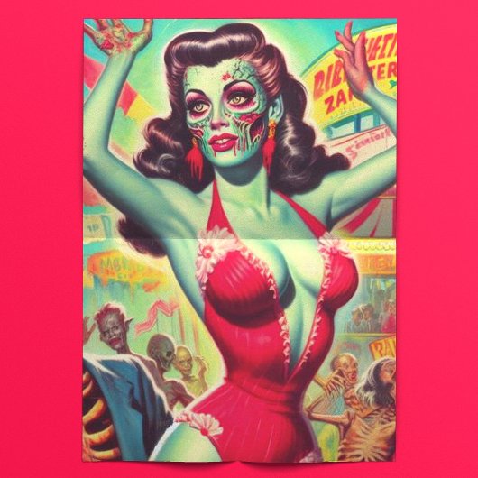 Horror Zombie Pinup Seidenpapier