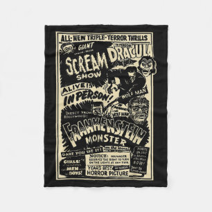Horrorfilm-Monster Mumie Dracula Werwolf Frankenst Fleecedecke