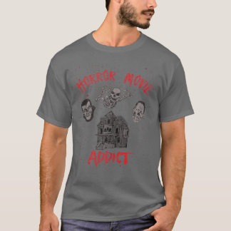 Horrorfilm-Süchtiger Zombie Vampir Skelett Gruseli T-Shirt