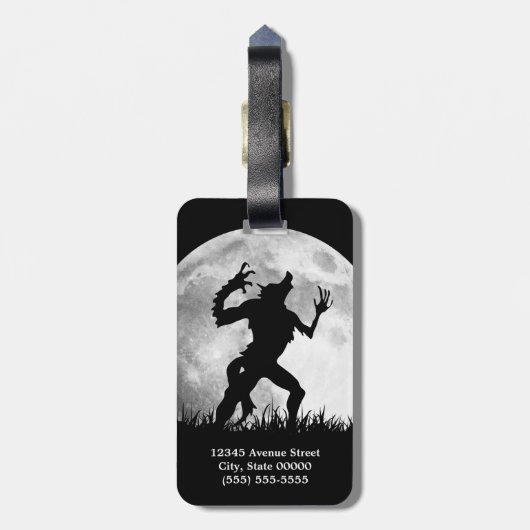 Horrorwerewolf-Vollmond-Umwandlung - cool Gepäckanhänger (Rückseite vertikal)