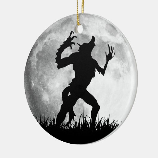 Horrorwerewolf-Vollmond-Umwandlung - cool Keramikornament (Links)