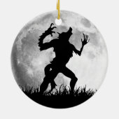 Horrorwerewolf-Vollmond-Umwandlung - cool Keramikornament (Hinten)