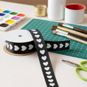 Hörsaite in Schwarz und Weiß Satinband