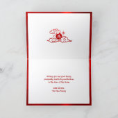 Horse 2026 Photo Chinese Lunar New Year Red Yellow Feiertagskarte (Innenseite)