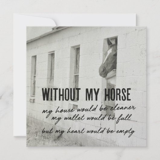 HORSE AND HEART 5.25 x 5.25 card Einladung (Vorderseite)