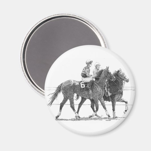 Horse and Jockey Magnet (Vorderseite/Rückseite)
