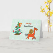 Horse and squirrel karte (Gelbe Blume)