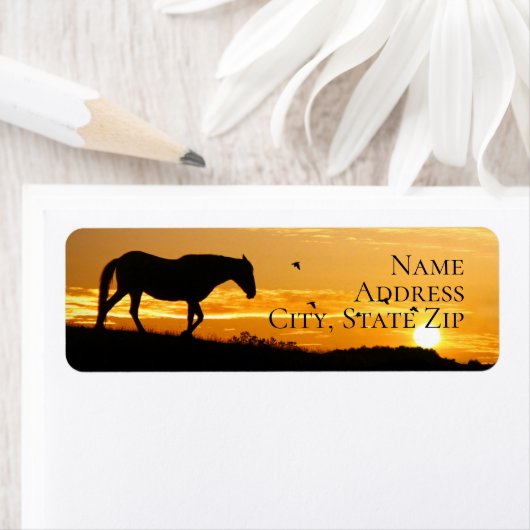 Horse and Sunset Return Address (Insitu)