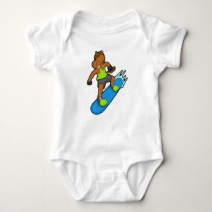 Horse as Snowboarder with Snowboard Baby Strampler