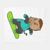 Horse as Snowboarder with Snowboard Fleecedecke (Vorderseite (Horizontal))