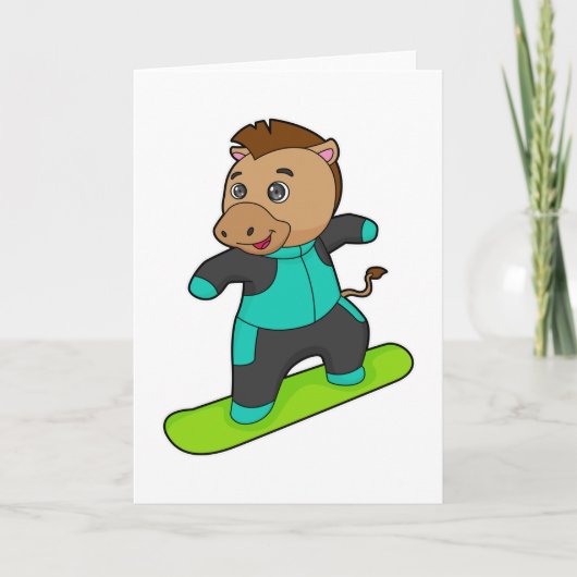 Horse as Snowboarder with Snowboard Karte (Vorderseite)