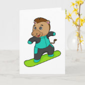 Horse as Snowboarder with Snowboard Karte (Gelbe Blume)