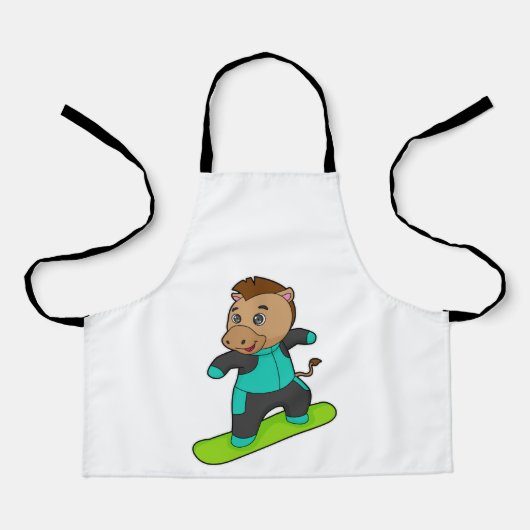 Horse as Snowboarder with Snowboard Schürze (Vorderseite)