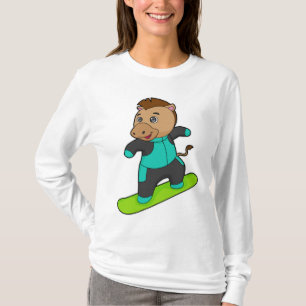 Horse as Snowboarder with Snowboard T-Shirt