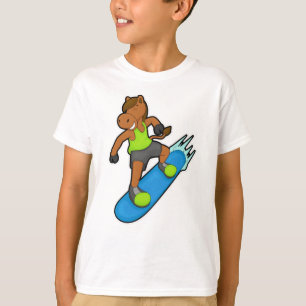 Horse as Snowboarder with Snowboard T-Shirt