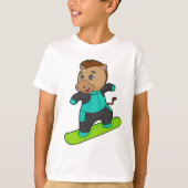 Horse as Snowboarder with Snowboard T-Shirt (Vorderseite)