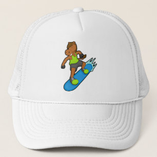 Horse as Snowboarder with Snowboard Truckerkappe