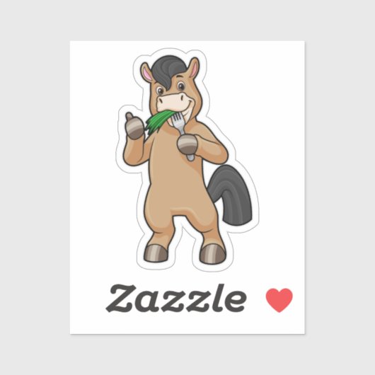 Horse at Eating Vegan Aufkleber (Blatt)