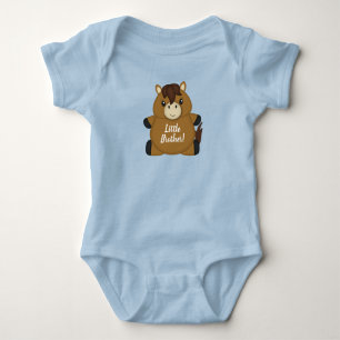Horse Baby Shower Blue Strampler