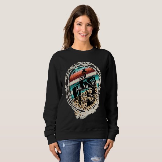 Horse Barrel Racing  Serape Leopard Sweatshirt (Vorne ganz)