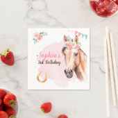 Horse Birthday Cowgirl Party Napkins Girl Pink Serviette (Beispiel)