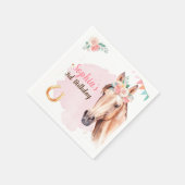Horse Birthday Cowgirl Party Napkins Girl Pink Serviette (Ecke)