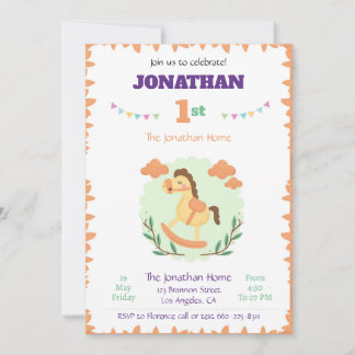 Horse Birthday Invitation template animale invite Einladung