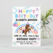 Horse Birthday Invitation White Einladung (Stehend Vorderseite)