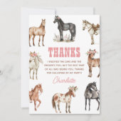 Horse Birthday Pony Party Dankeskarte (Vorderseite)