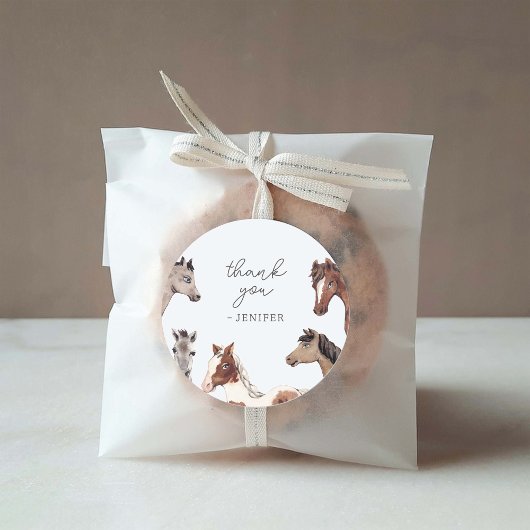 Horse Birthday Vielen Dank Leckerei Labels Runder Aufkleber