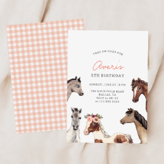 Horse Boho Cowgirl Einladung zum Geburtstag