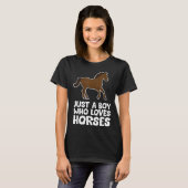 Horse Boy Just a Boy Who Loves Horses T-Shirt (Vorne ganz)