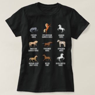 Horse Breeds Equestrian Horse Rider Racer T-Shirt