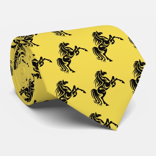 Horse Broncos Mustangs Mascot auf jeder Krawatte (Gerollt)