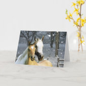 Horse Buddies in the Snow Greeting Card Karte (Gelbe Blume)