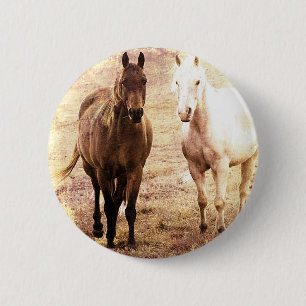 Horse Buddies Sepia Button
