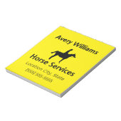 Horse Business Professional Black Yellow Notizblock (Rotiert)