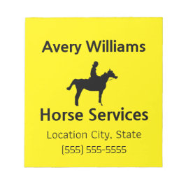 Horse Business Professional Black Yellow Notizblock