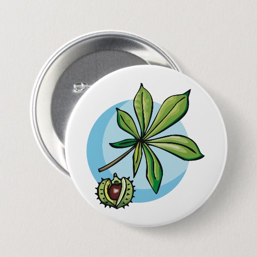 Horse Chestnut Leaf and Conker Button (Vorne & Hinten)