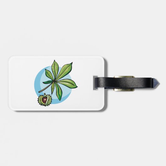 Horse Chestnut Leaf and Conker Gepäckanhänger (Rückseite horizontal)