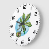 Horse Chestnut Leaf and Conker Große Wanduhr (Winkel)