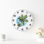 Horse Chestnut Leaf and Conker Große Wanduhr (Zuhause)